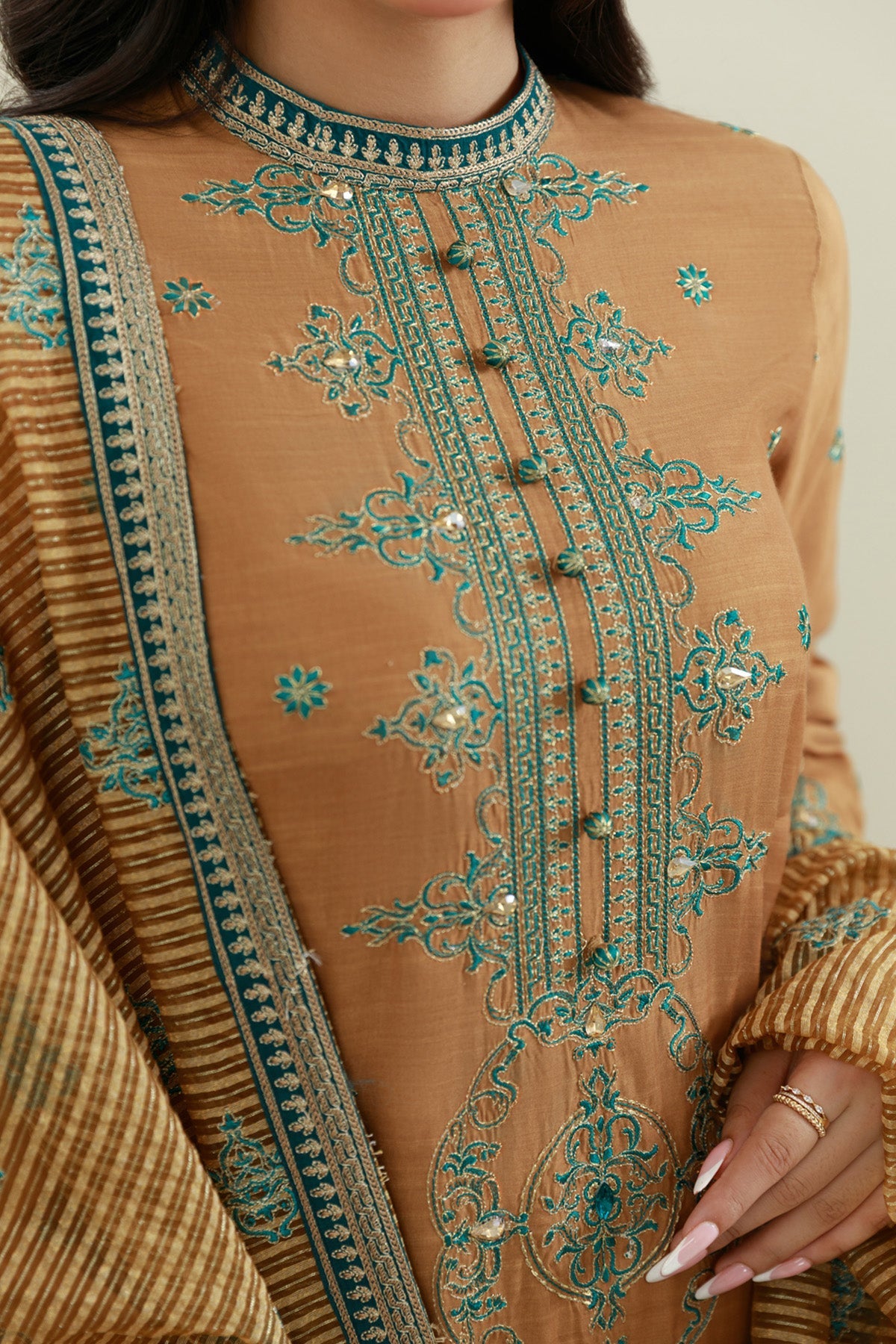 3 Piece - Embroidered Suit - E1854 - Shop Now at Kayseria