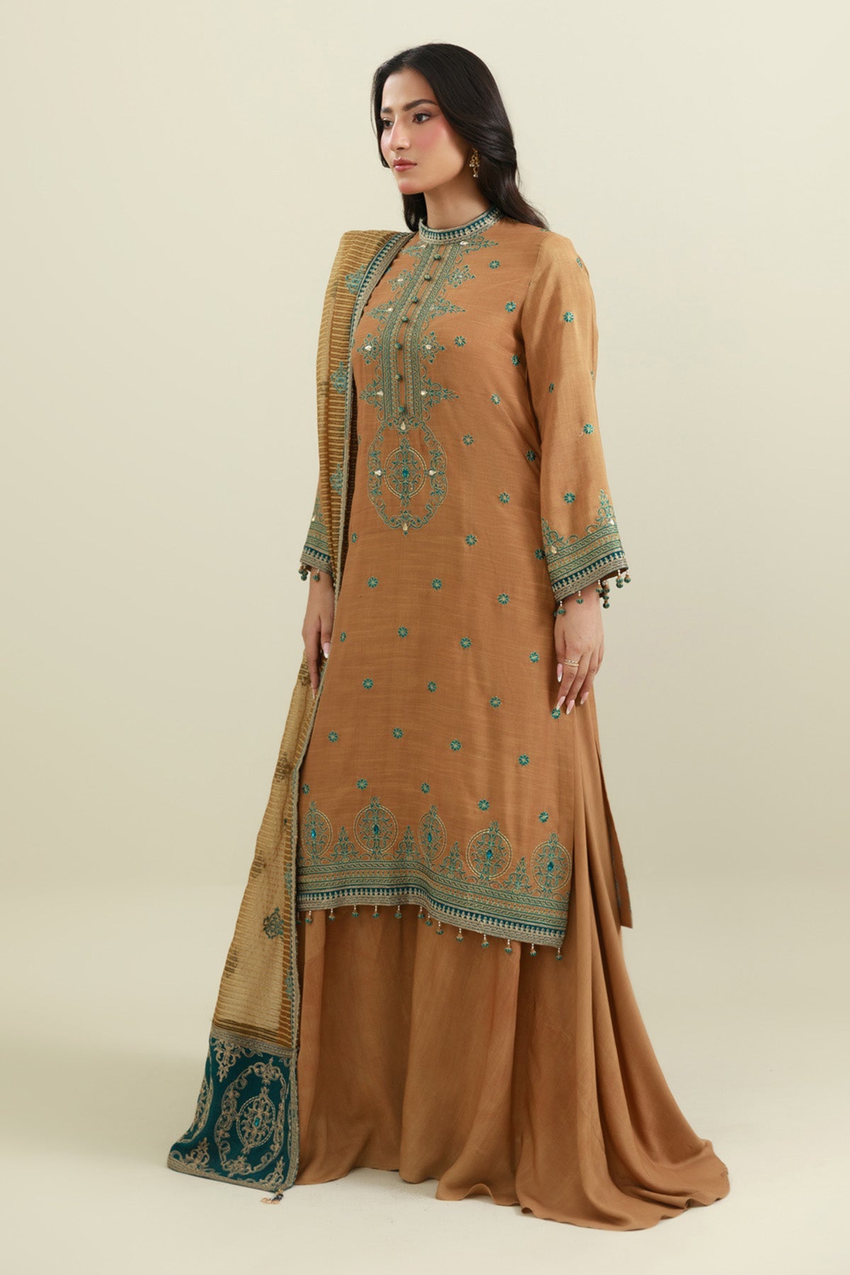 3 Piece - Embroidered Suit - E1854 - Shop Now at Kayseria