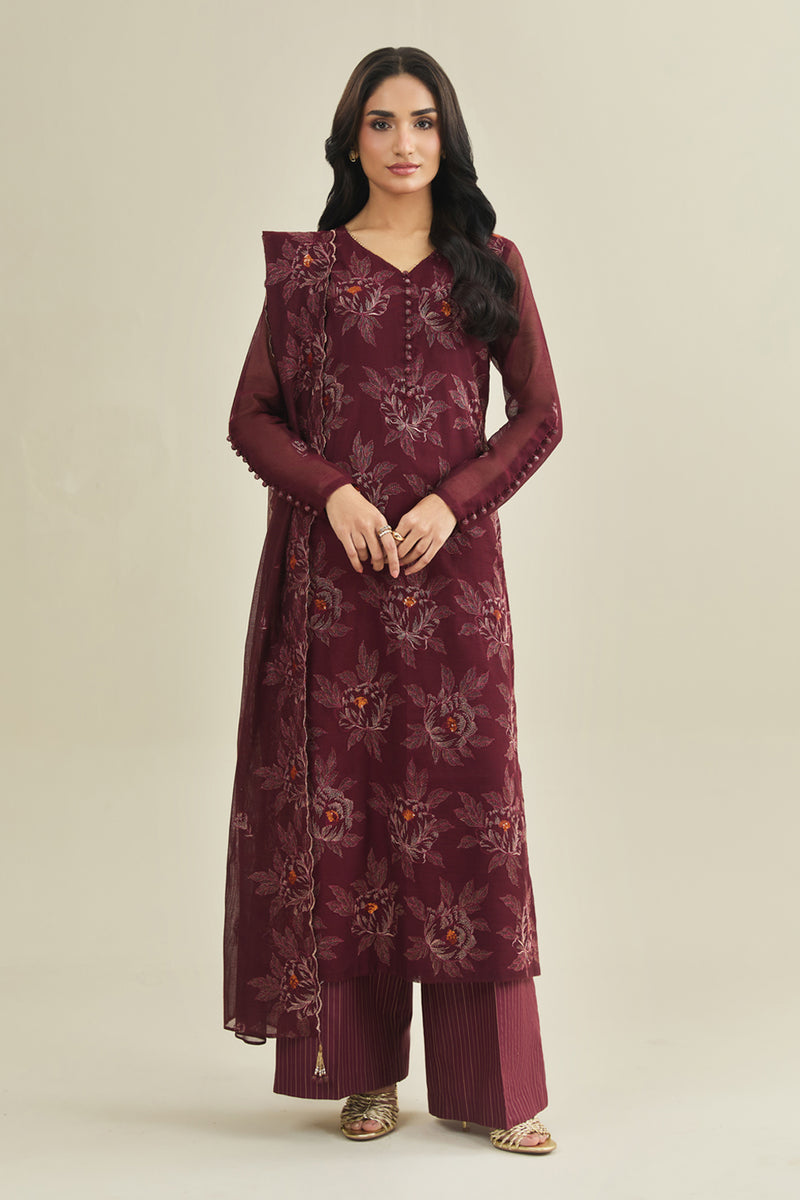 3 Piece - Embroidered Khaadi Net Suit - E1866 - Shop Now at Kayseria