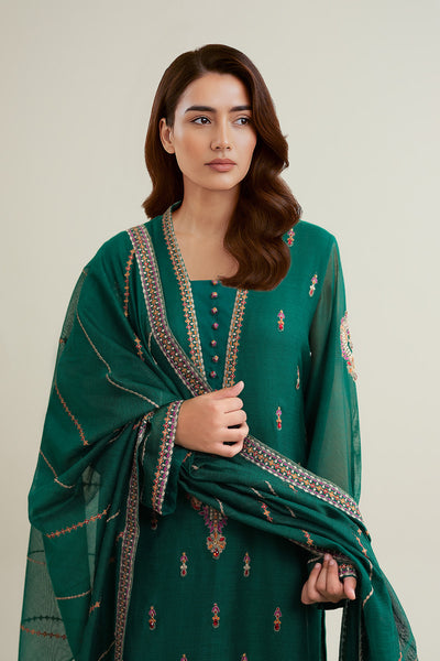 3 Piece - Embroidered Khaadi Net Suit - E1867 - Shop Now at Kayseria