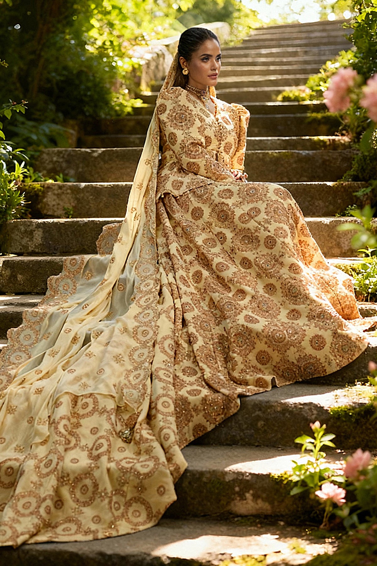 4 Piece - Embroidered & Embellished Bamber Chiffon Suit - E1874 - Shop Now at Kayseria