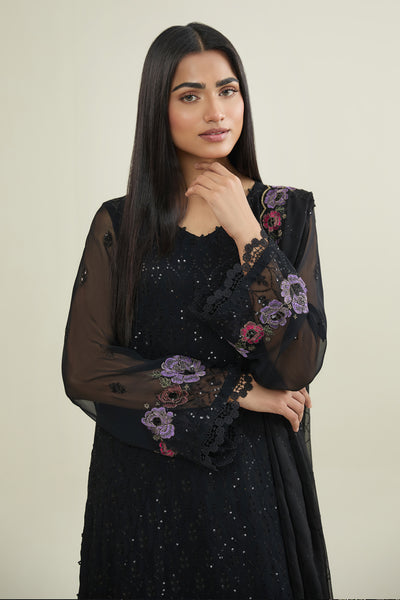 4 Piece - Embroidered Bamber Chiffon Suit - E1875 - Shop Now at Kayseria