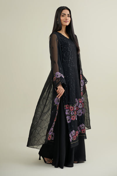 4 Piece - Embroidered Bamber Chiffon Suit - E1875 - Shop Now at Kayseria