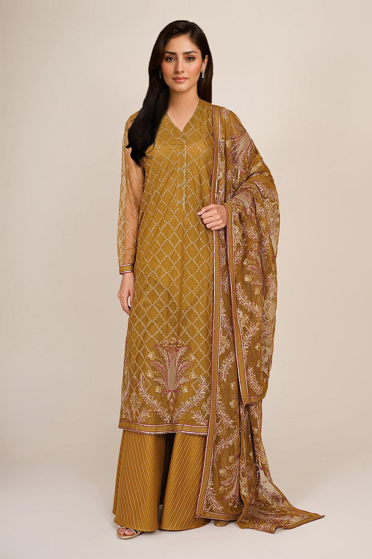 4 Piece - Embroidered Suit - E1879 - Shop Now at Kayseria