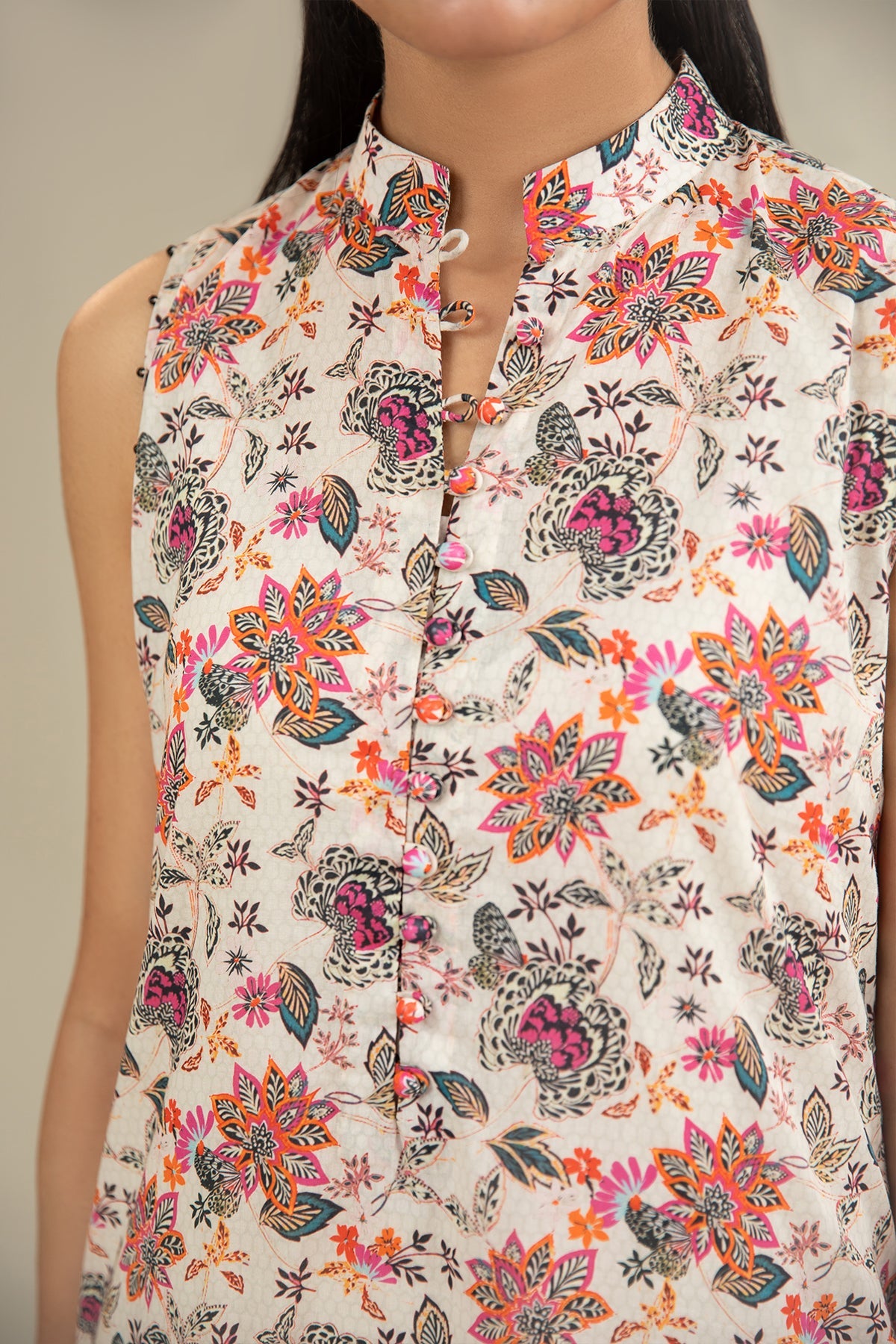 3 Piece - Printed & Embroidered Suit - E1911 - Shop Now at Kayseria