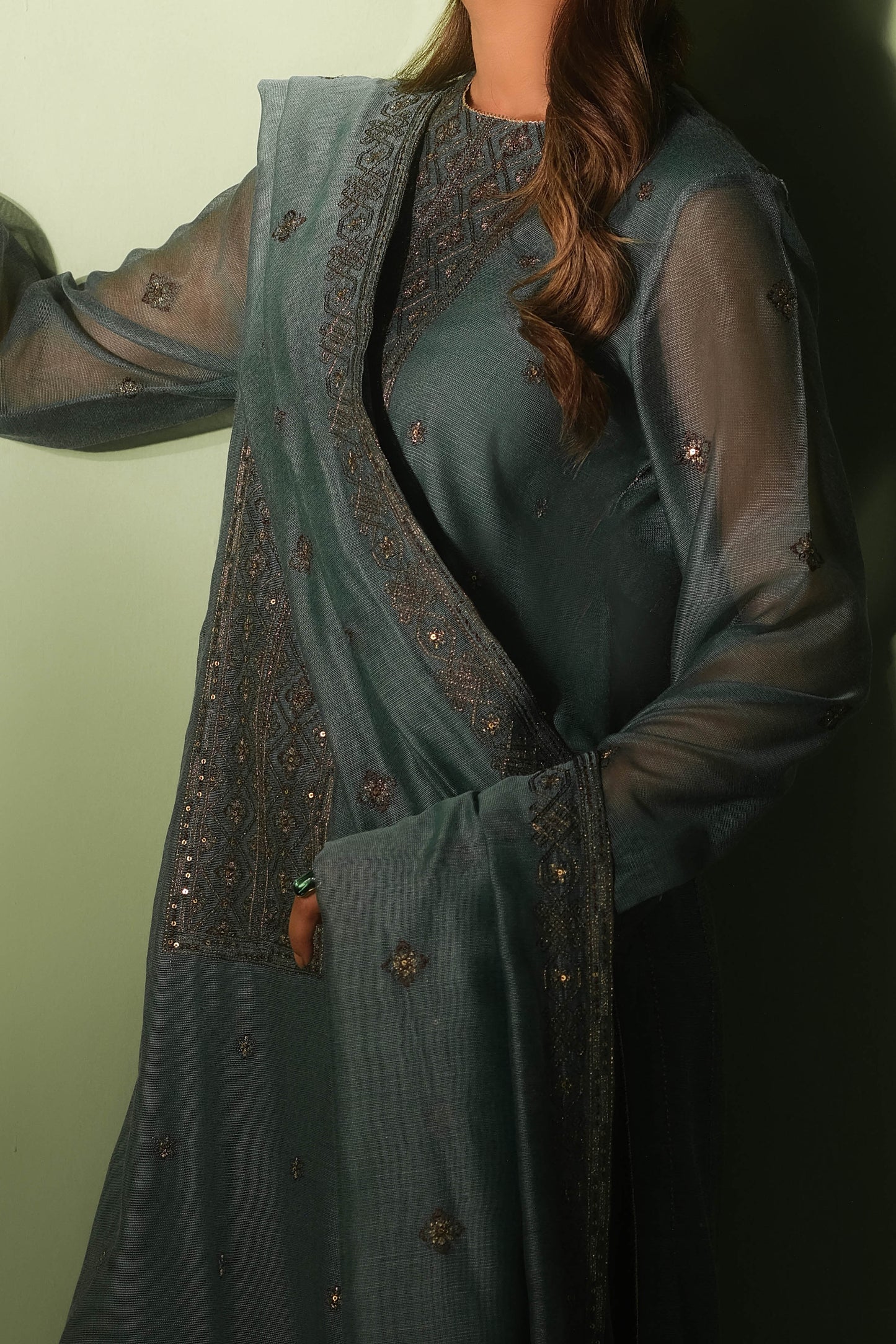 KHADI NET | EMBROIDERED
