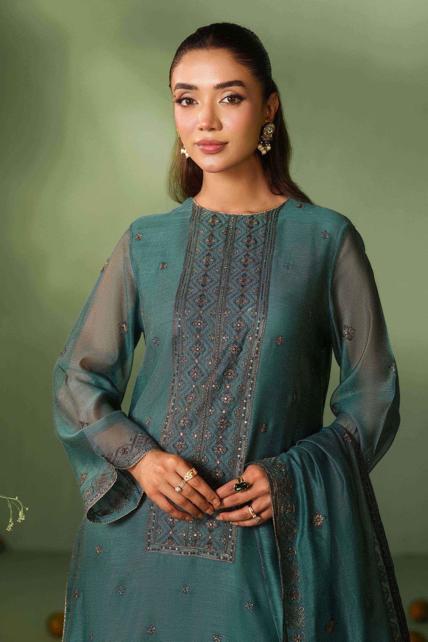 KHADI NET | EMBROIDERED