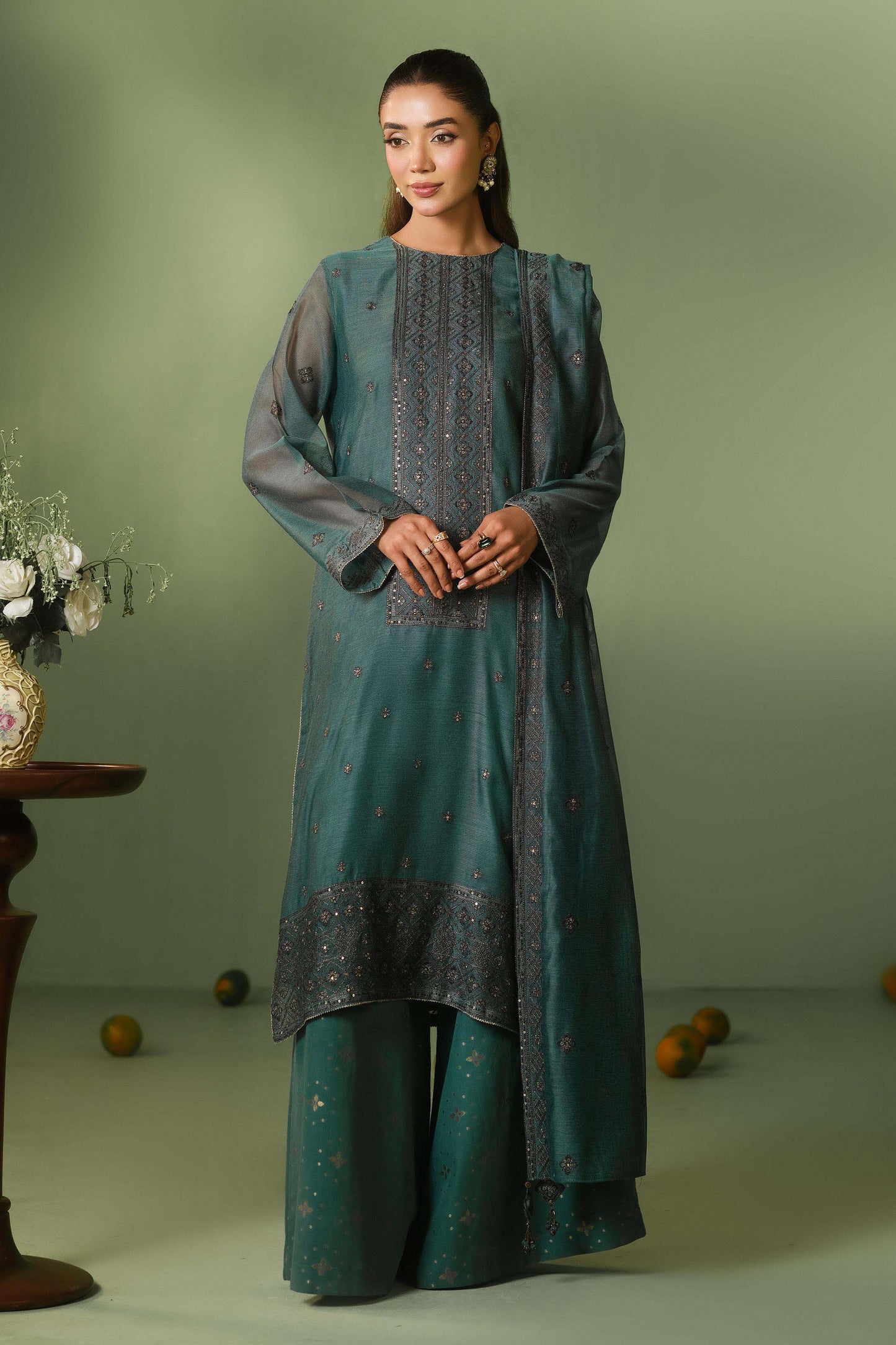 KHADI NET | EMBROIDERED