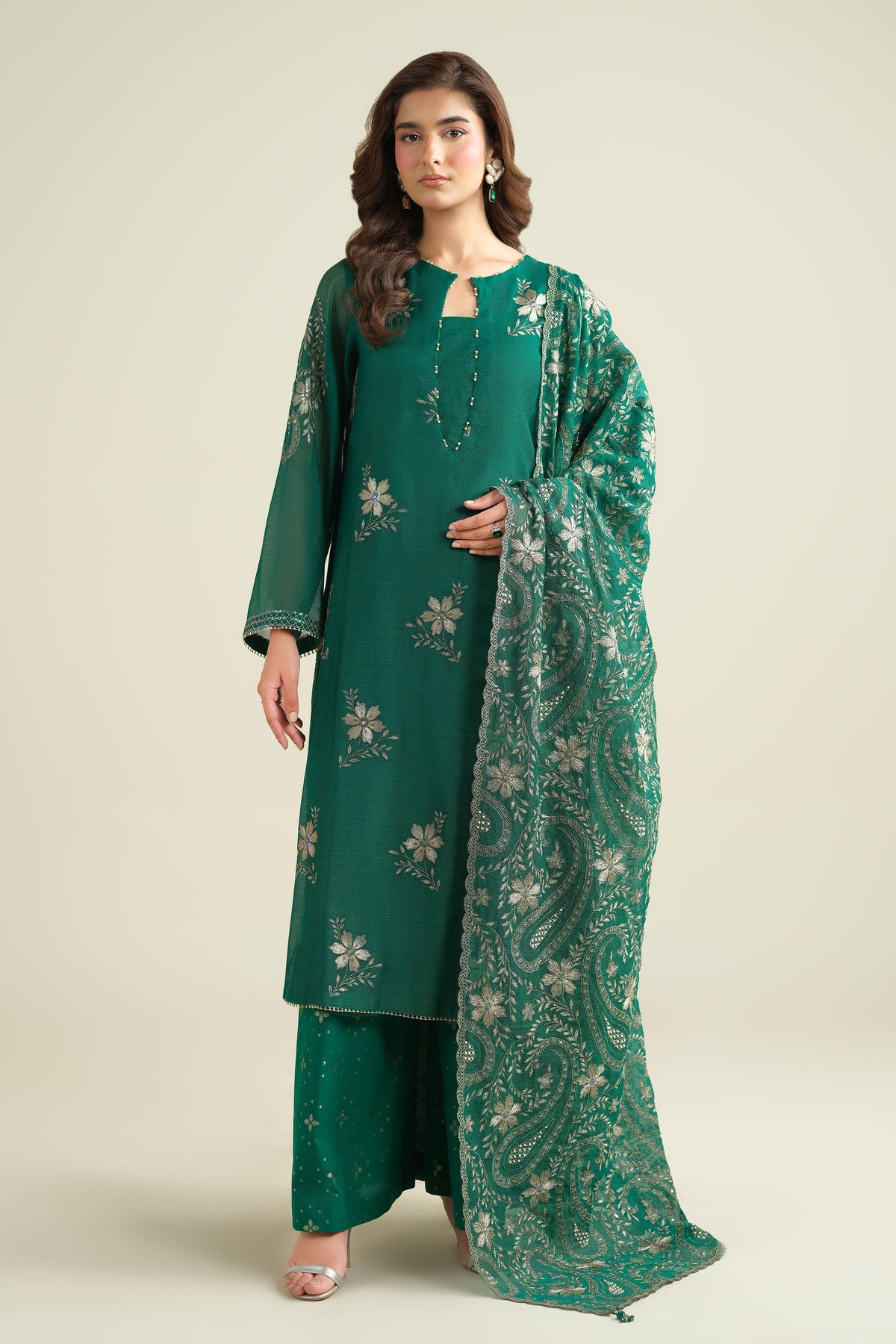KHAADI NET | EMBROIDERED