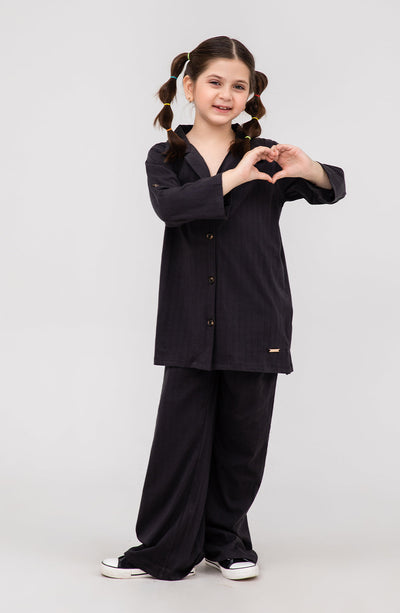 Girl Notch-Collar Top With Straight