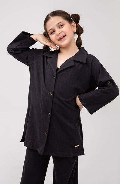Girl Notch-Collar Top With Straight
