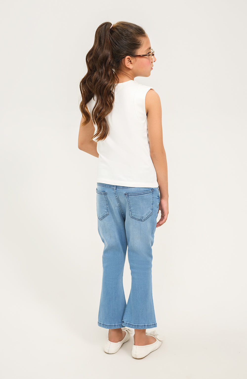 Girl Sleeveless Funnel Neck Shirt