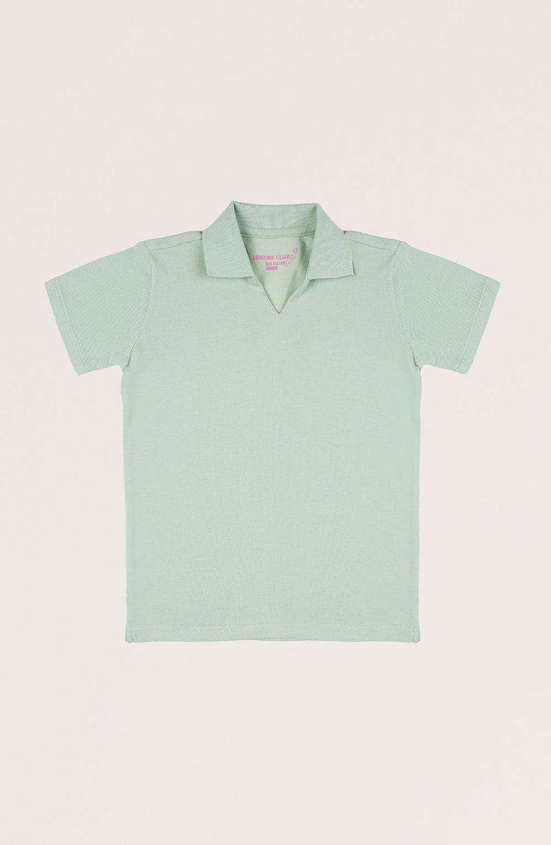 Girl Wide Collar V-Neck Shirt - GKT705125 - Shop Now at Leisure Club