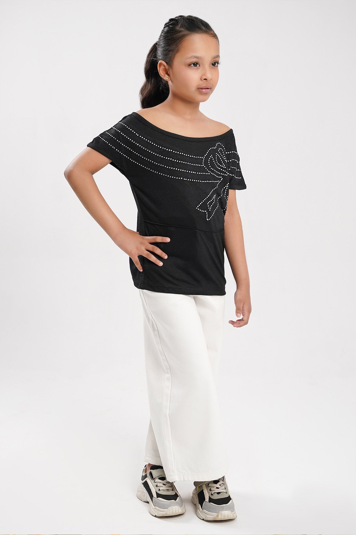 Rhinestone Bow Shirt - GKT714325