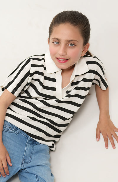 Girl Boxy Polo - GKT717125 - Shop Now at Leisure Club