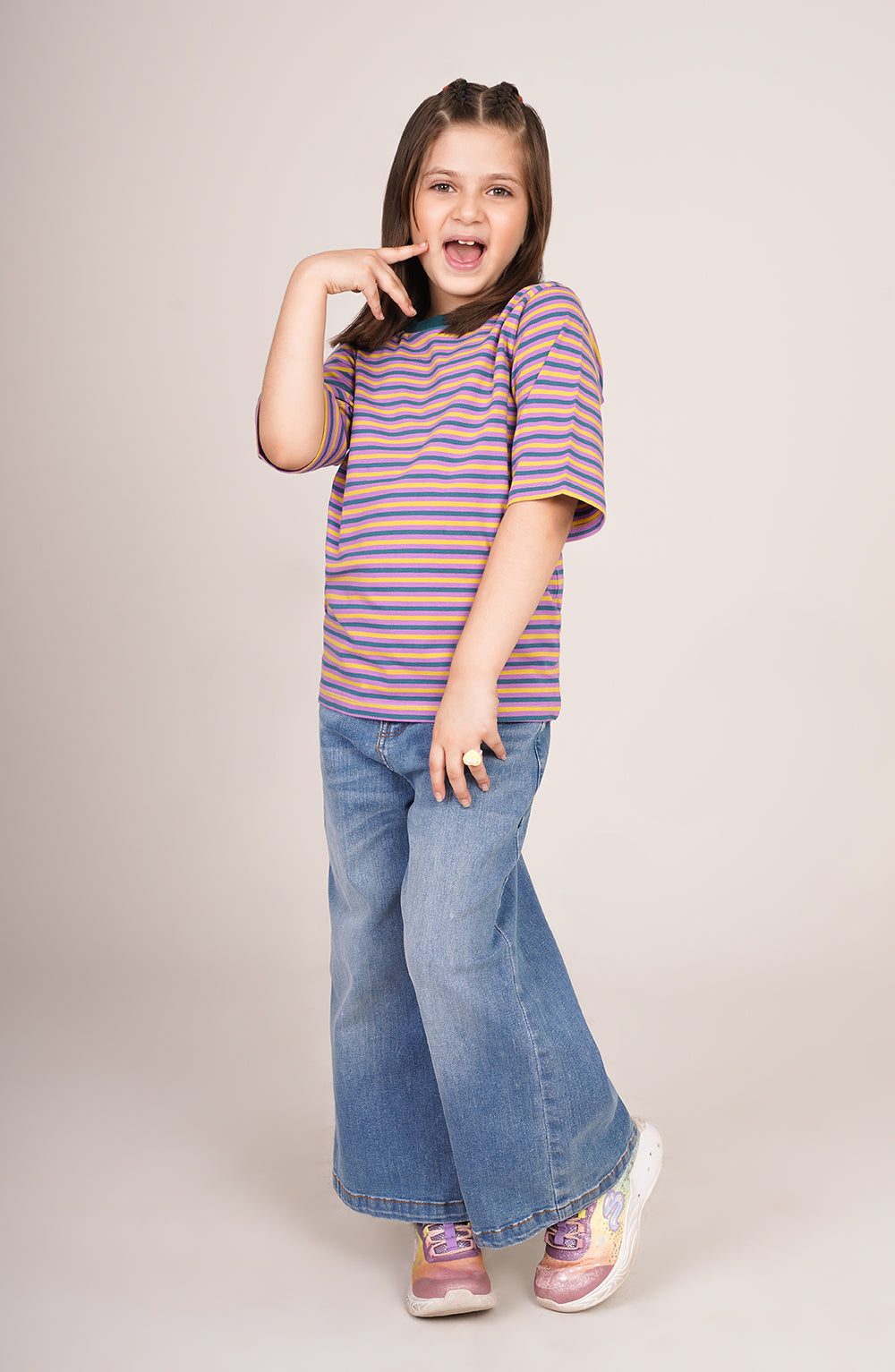 Girls Striper Tee - GKT758325 - Shop Now at Leisure Club