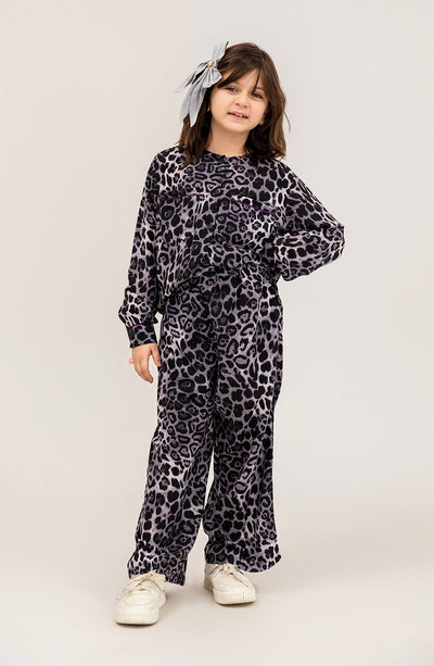 Girl Cheeta Printed Co Ord