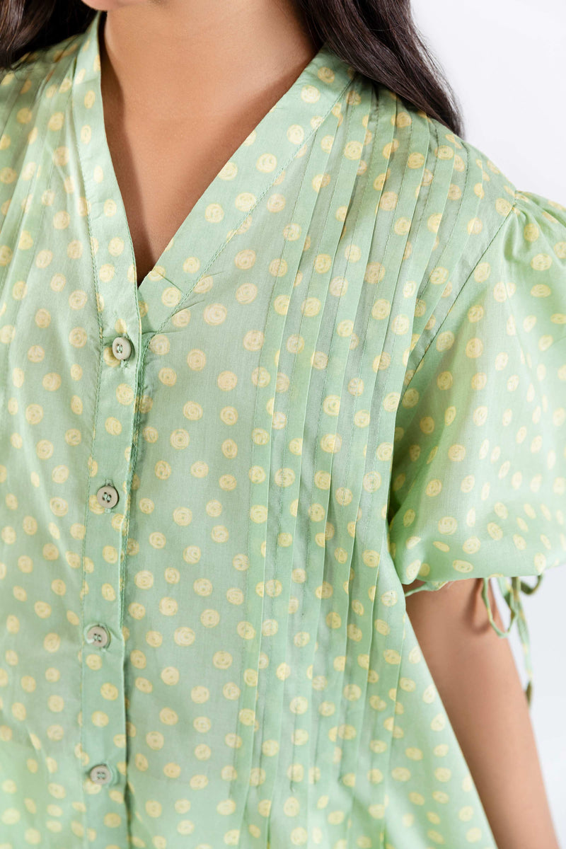 Printed Pleated Dress - GWD753226