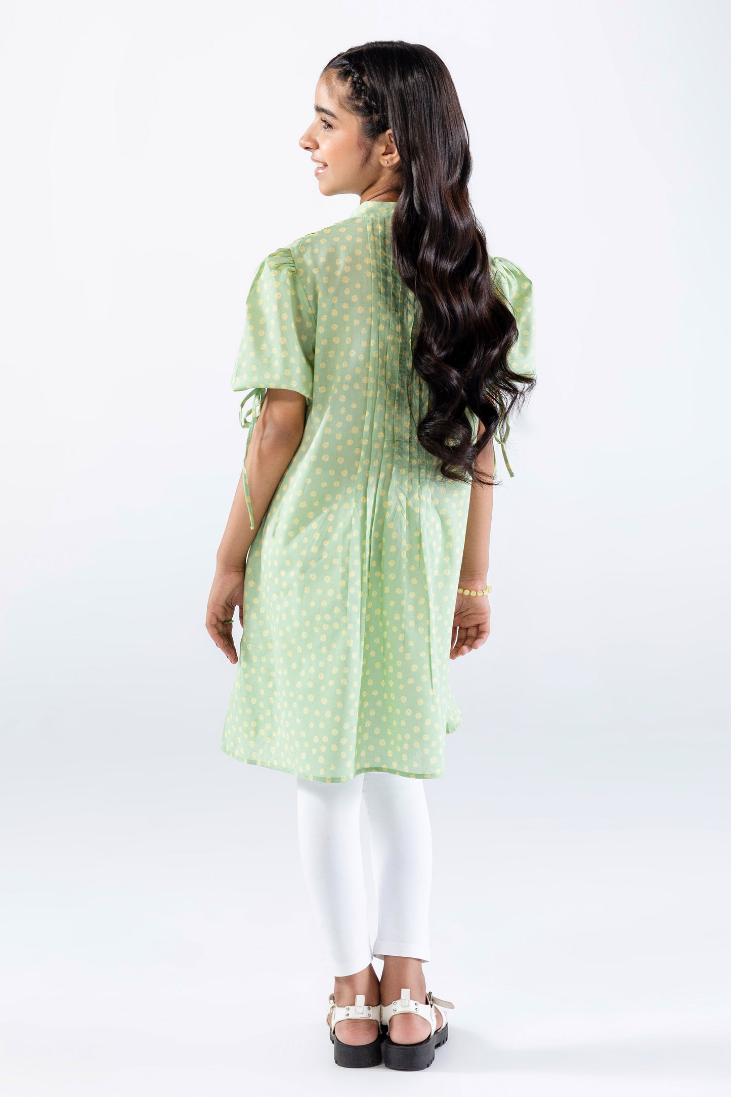 Printed Pleated Dress - GWD753226