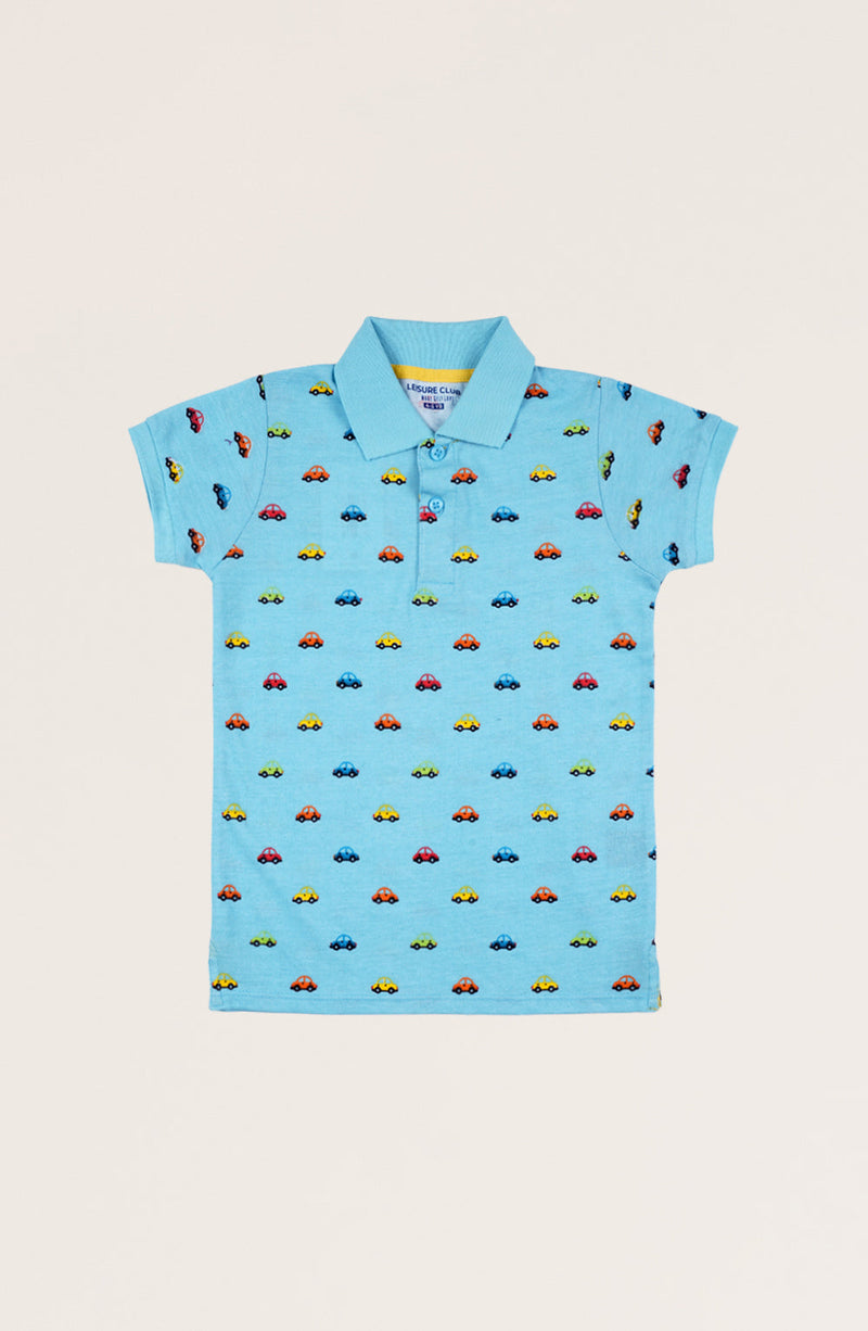Boys Car Print Polo - IBKP702125 - Shop Now at Leisure Club