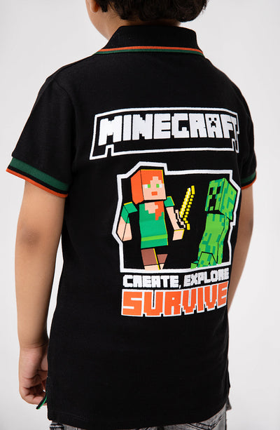 Boys Mine-craft Polo Shirt