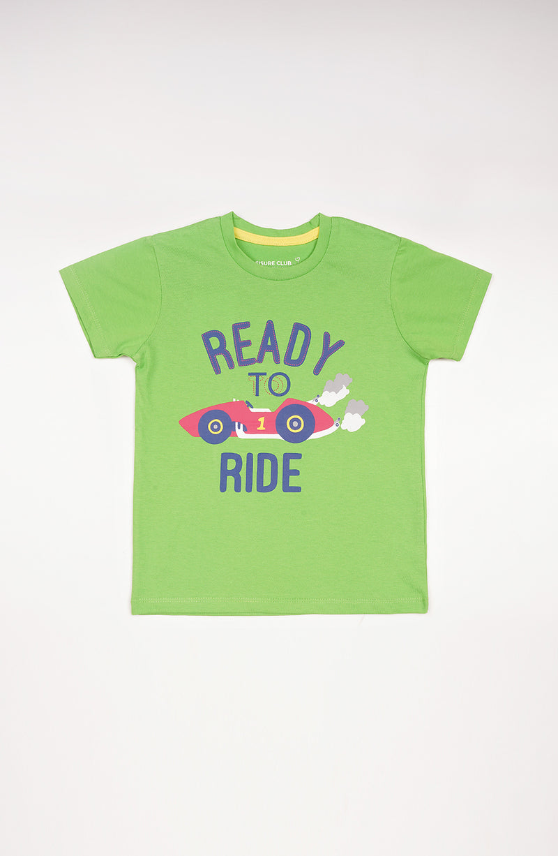 Boys Ready To Ride Printed Tee - IBKT757325 - Shop Now at Leisure Club