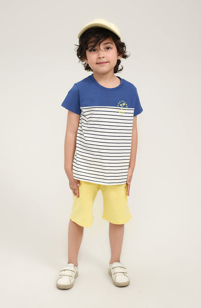 Boys Striper Contrast Co-Ord Set