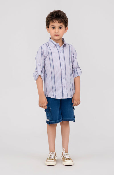 Boys Yarn Dyed Stripe Shirt