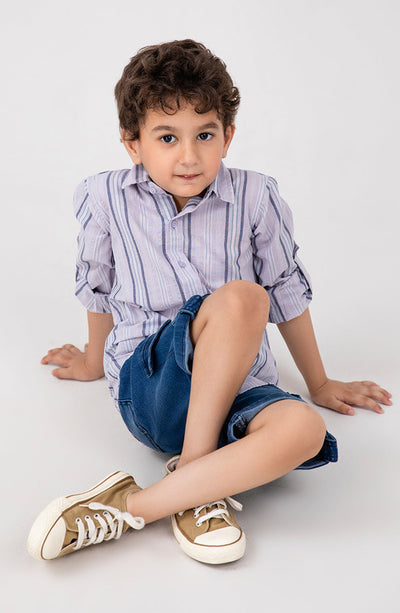 Boys Yarn Dyed Stripe Shirt