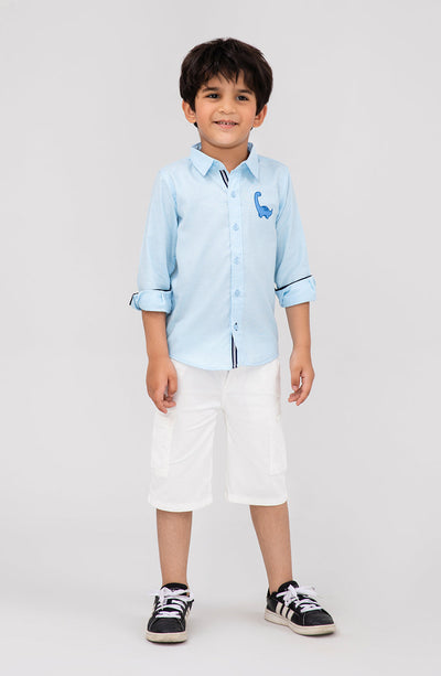 Boys Oxford Dino Shirt