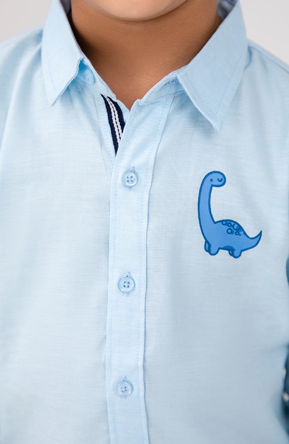 Boys Oxford Dino Shirt
