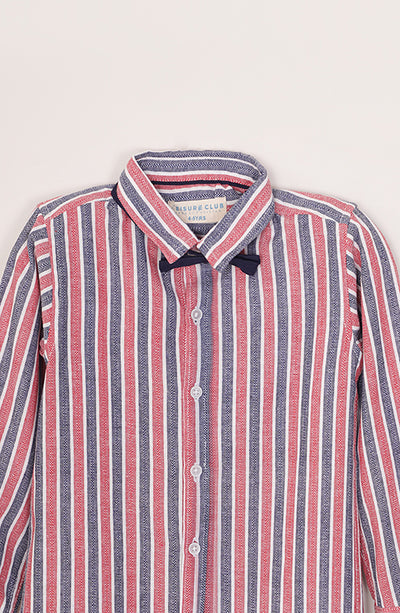 Boys Striper Bow Shirt - IBW709125 - Shop Now at Leisure Club