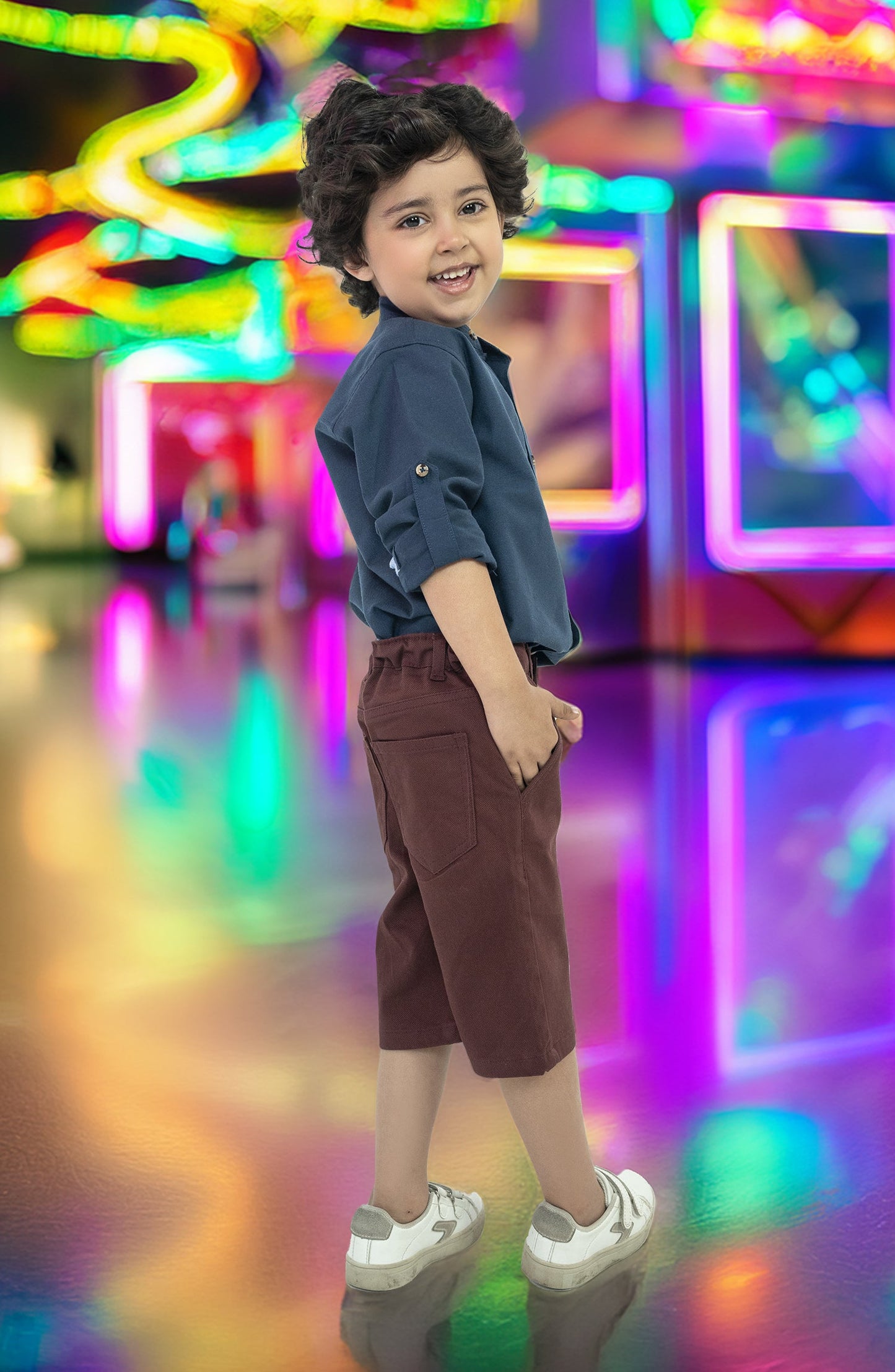 Infant Boys Band Neck Shirt - IBW902A324 - Shop Now at Leisure Club