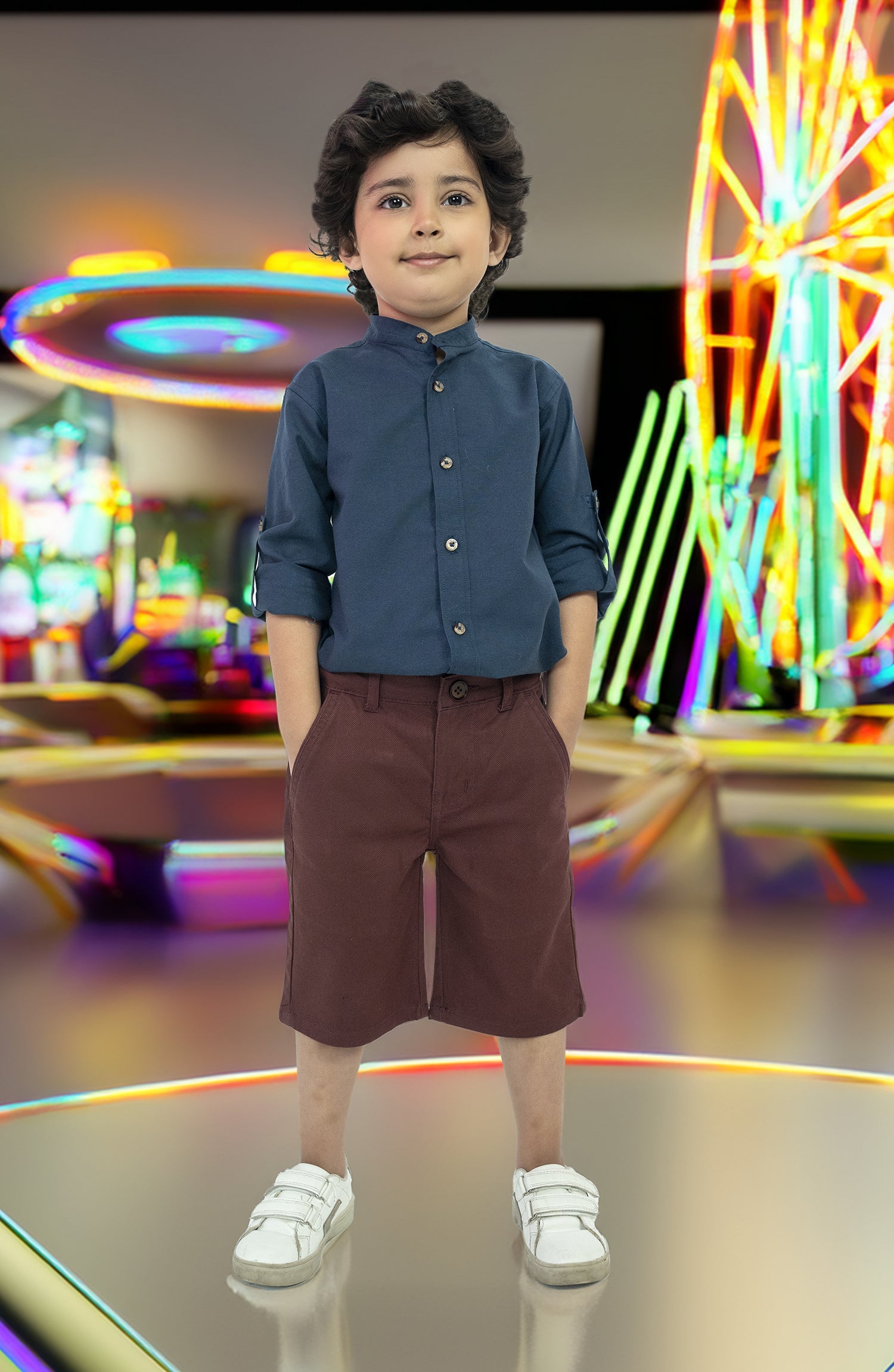 Infant Boys Band Neck Shirt - IBW902A324 - Shop Now at Leisure Club