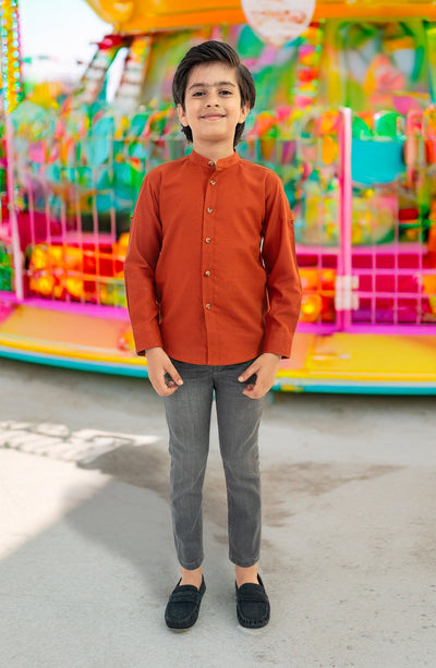 Infant Boys Band Neck Shirt - IBW902B324 - Shop Now at Leisure Club