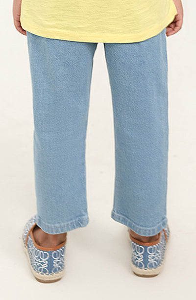Girls Embroidered Denim Pant