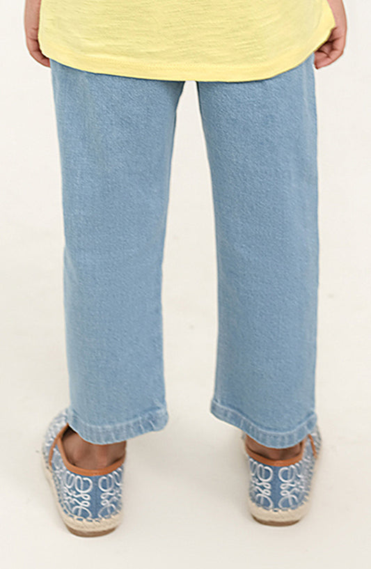Girls Embroidered Denim Pant