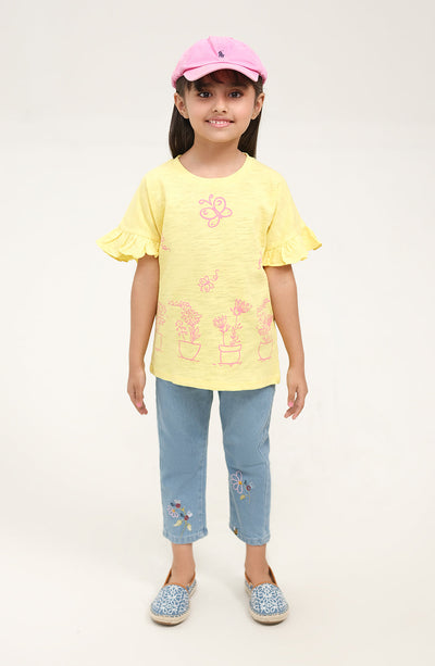 Girls Floral Boxy Top