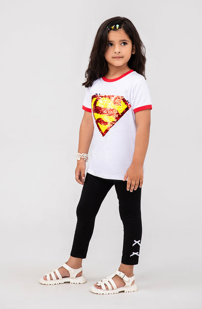 Girls Superman Logo T-shirt - IGKT708325 - Shop Now at Leisure Club