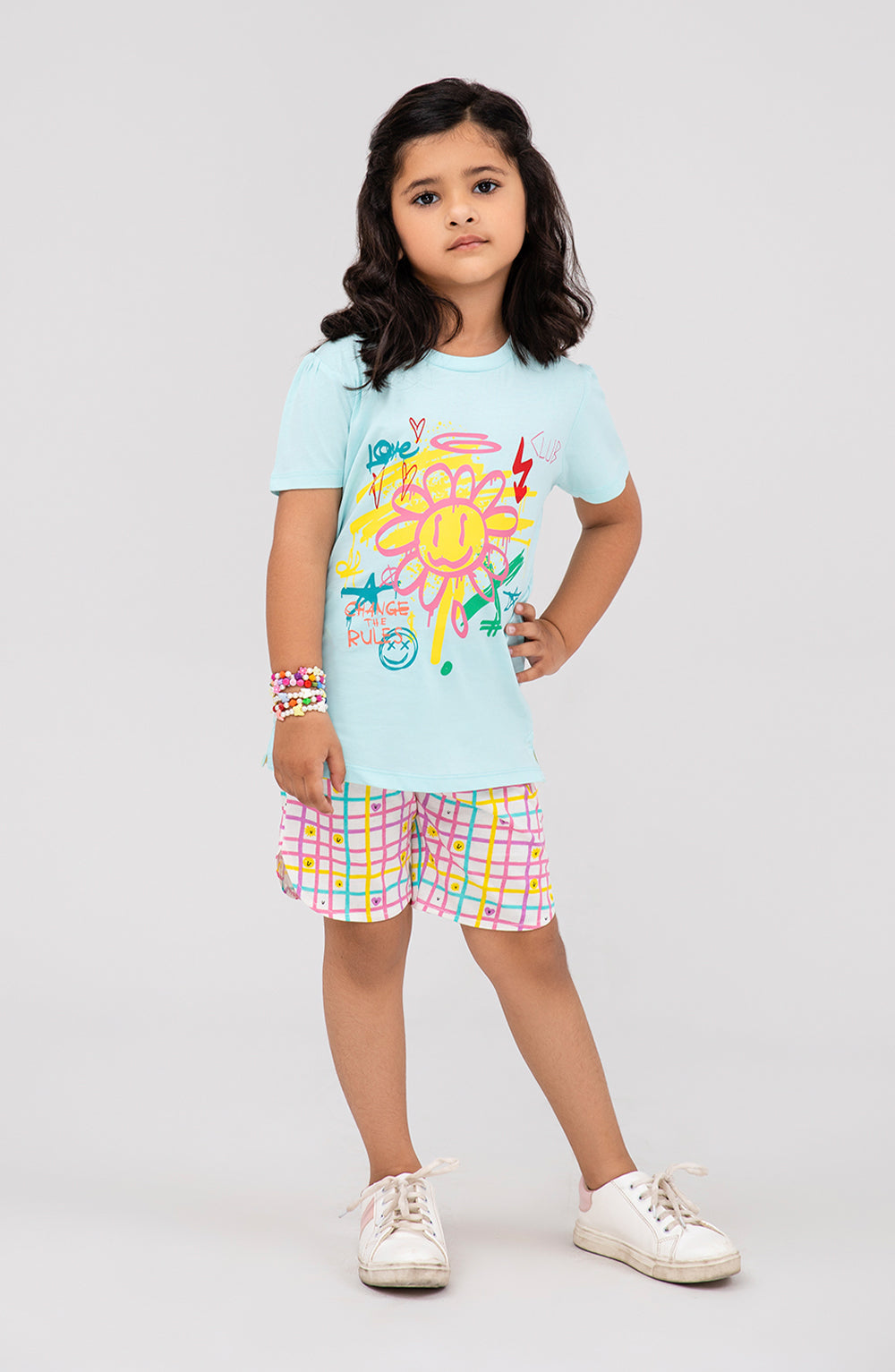 Baby Girls Graffiti Print Co-Ord Set-IGSU708325