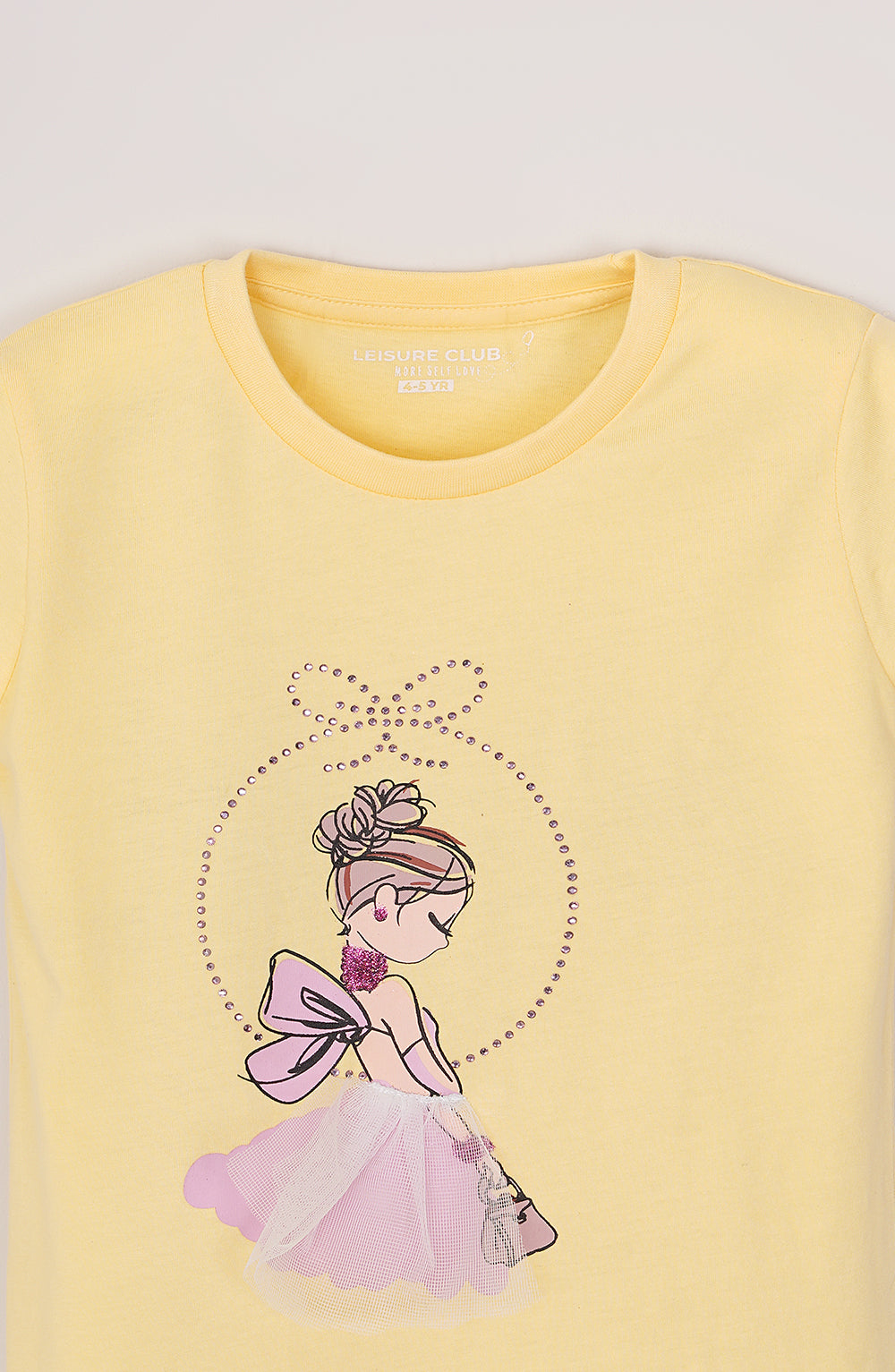 Girls Printed Tee With Denim Short