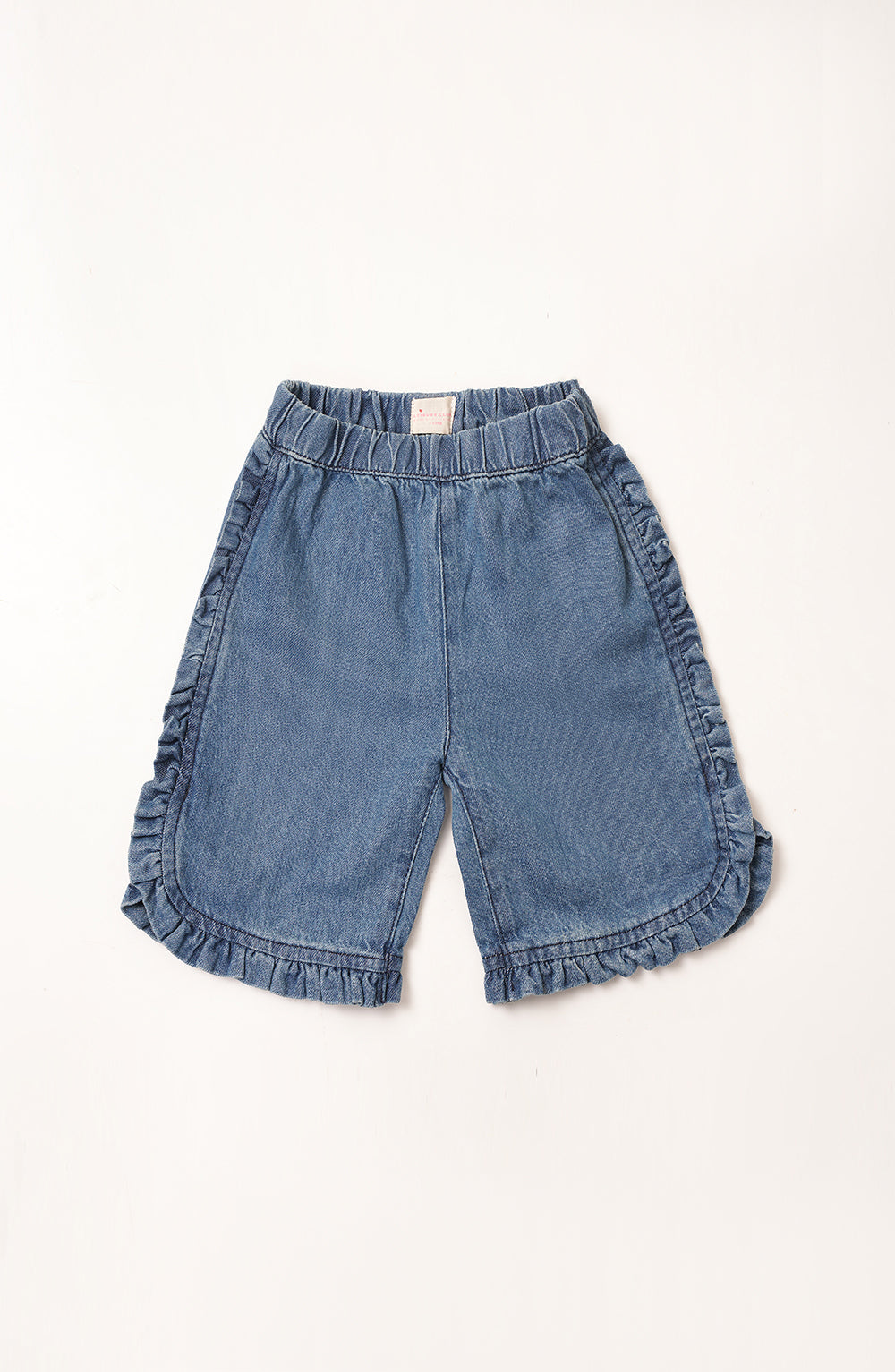 Girls Printed Tee With Denim Short
