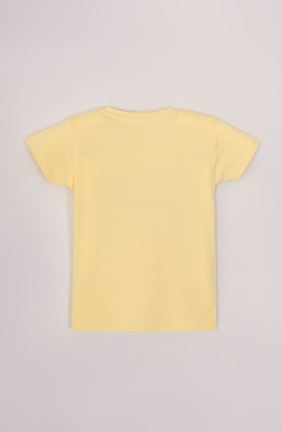 Girls Printed Tee With Denim Short