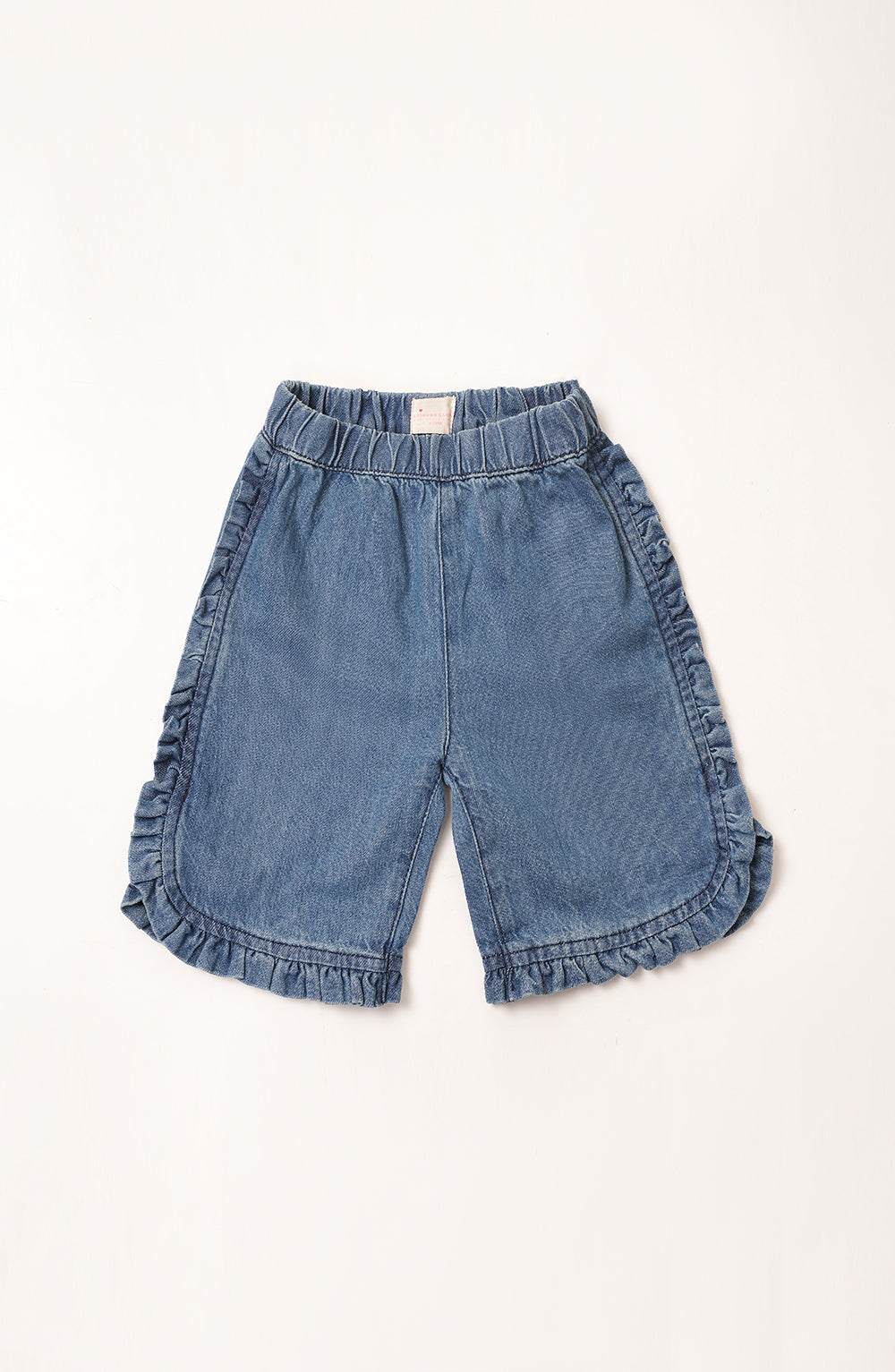 Girls Printed Tee With Denim Short