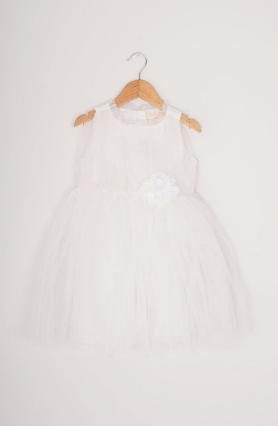 Girls White Pearl Dress