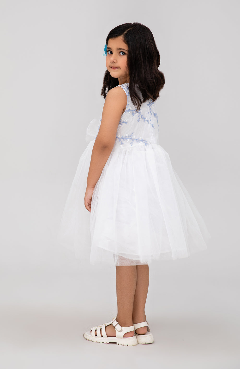 Girls Embroidered White Dress