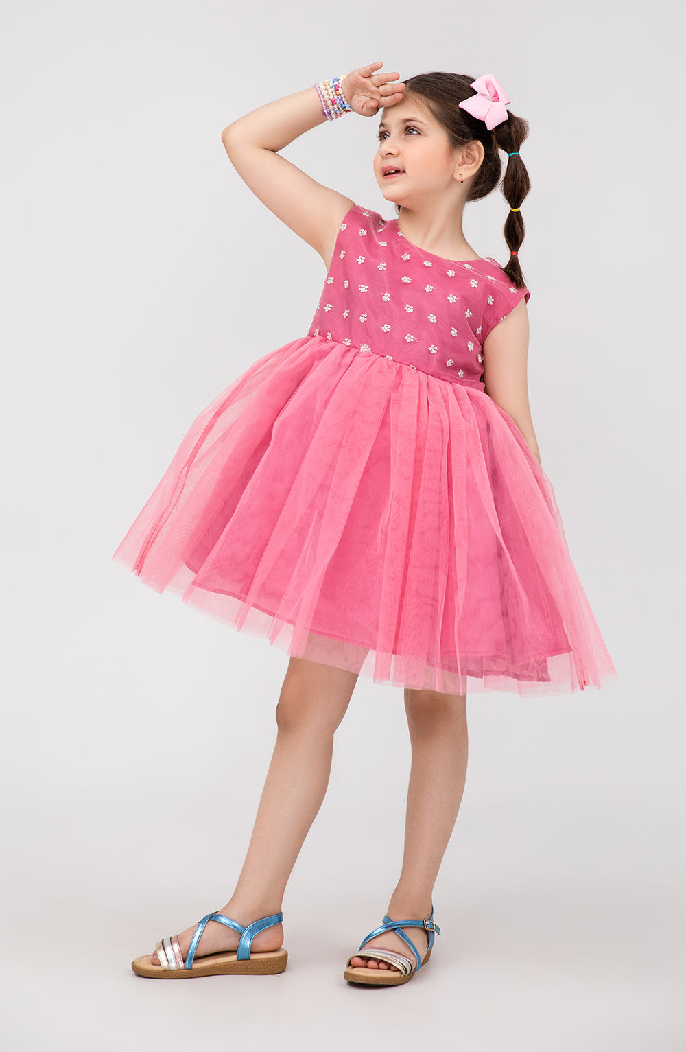 Girls Tilla Floral Embroidered Dress