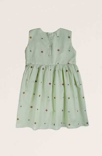 Girls Embroidered Smoked Dress