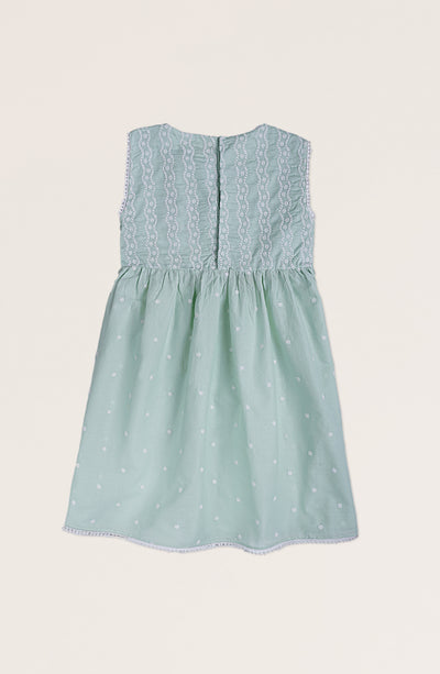 Girls Schiffli Bow Dress