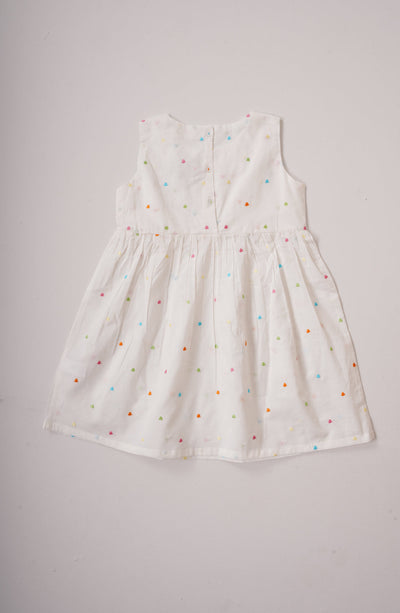 Girls Embroidered Hearts Dress